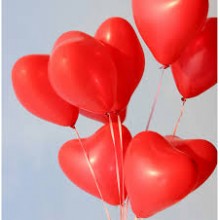 Balloons latex Red Heart x10